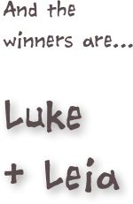 And the winners are...

Luke
+ Leia